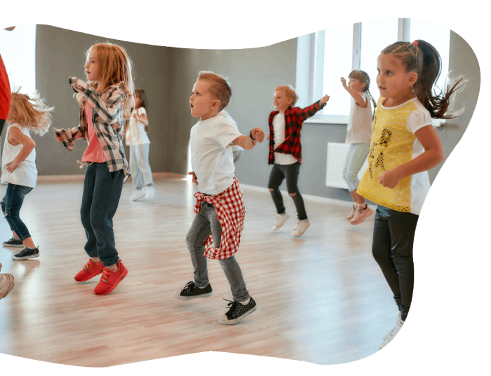 Group of kids dancing